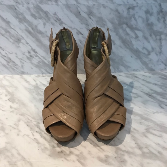 Nine West Heel Sandals Nude Size 7.5 - Picture 2 of 5